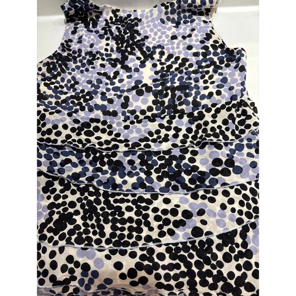 ST JOHN Silk Ruffle Polka Dot Sleeveless Top 4 - Picture 6 of 6